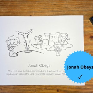 Jonah and the Whale Coloring Page Set of Four Jonah and the Big Fish