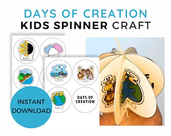 Creation Bible Story Craft for Children Church Sunday School Creation Craft for Kid Days of Creation Church Activity Bible Story Time Craft