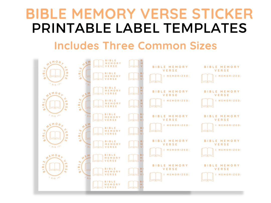 Bible Memory Verse Sticker Bible Verse Memorization Gift Children
