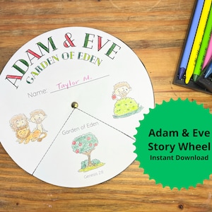 Adam and Eve Craft Sunday School Activity Garden of Eden Story Wheel Adam and Eve Lesson Awana Activity Sheet Bible Story Craft Preschooler
