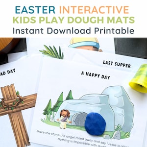 Actividad preescolar con plastilina religiosa Recurso didáctico para la Última Cena del Domingo de Ramos Manualidad de Pascua Material para el aula Descarga material para niños de la escuela dominical
