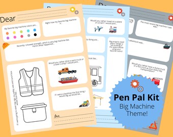 Kinder Schreibpapier LKW Aktivität Penpal Eingabeaufschlag Journal Kinder Schreibpraxis Arbeitsblätter Briefpapier Geschenk Pen pal Briefe schreiben