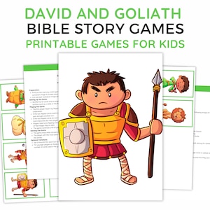 David und Goliath Bibel Memory-Spiel für Kid Church Class David Goliath Bibel Story-Spiel Sonntagsschule Klassenzimmer Goliath Spiel für Elementare