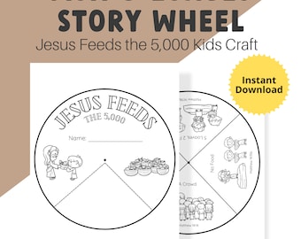 Fish and Loaves Church Craft Jesus Feeds the 5000 Sunday School Activity for Kid Preschool Bible Story Lesson Miracles of Jesus Curriculum
