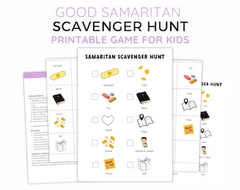 Good Samaritan Scavenger Hunt Game Sunday School Homeschool Game for Kid Movement Activity The Good Samaritan Bible Story Christian Lesson
