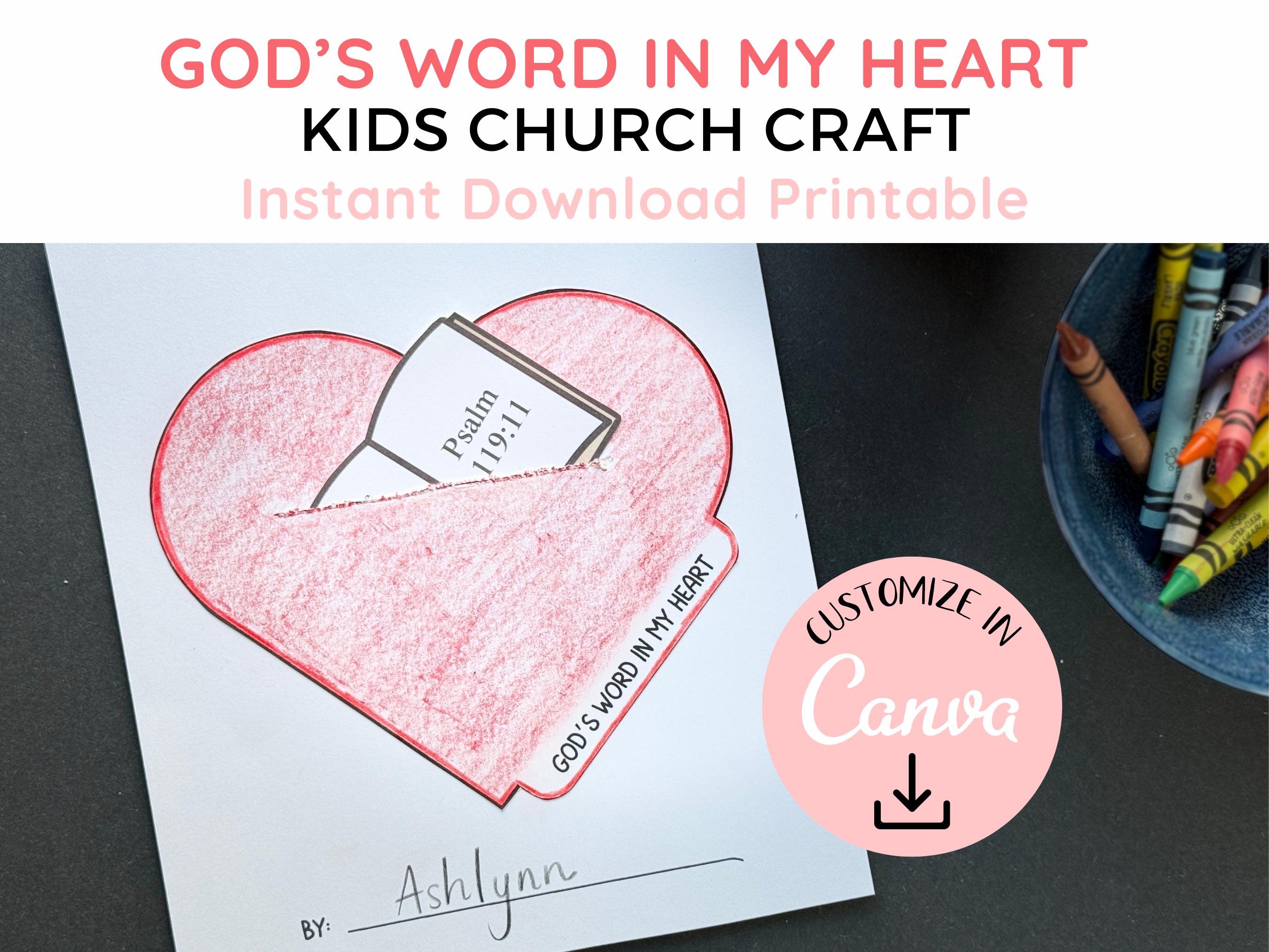 Valentines Day Bible Craft for Kid Christian Valentine Church Craft for ...