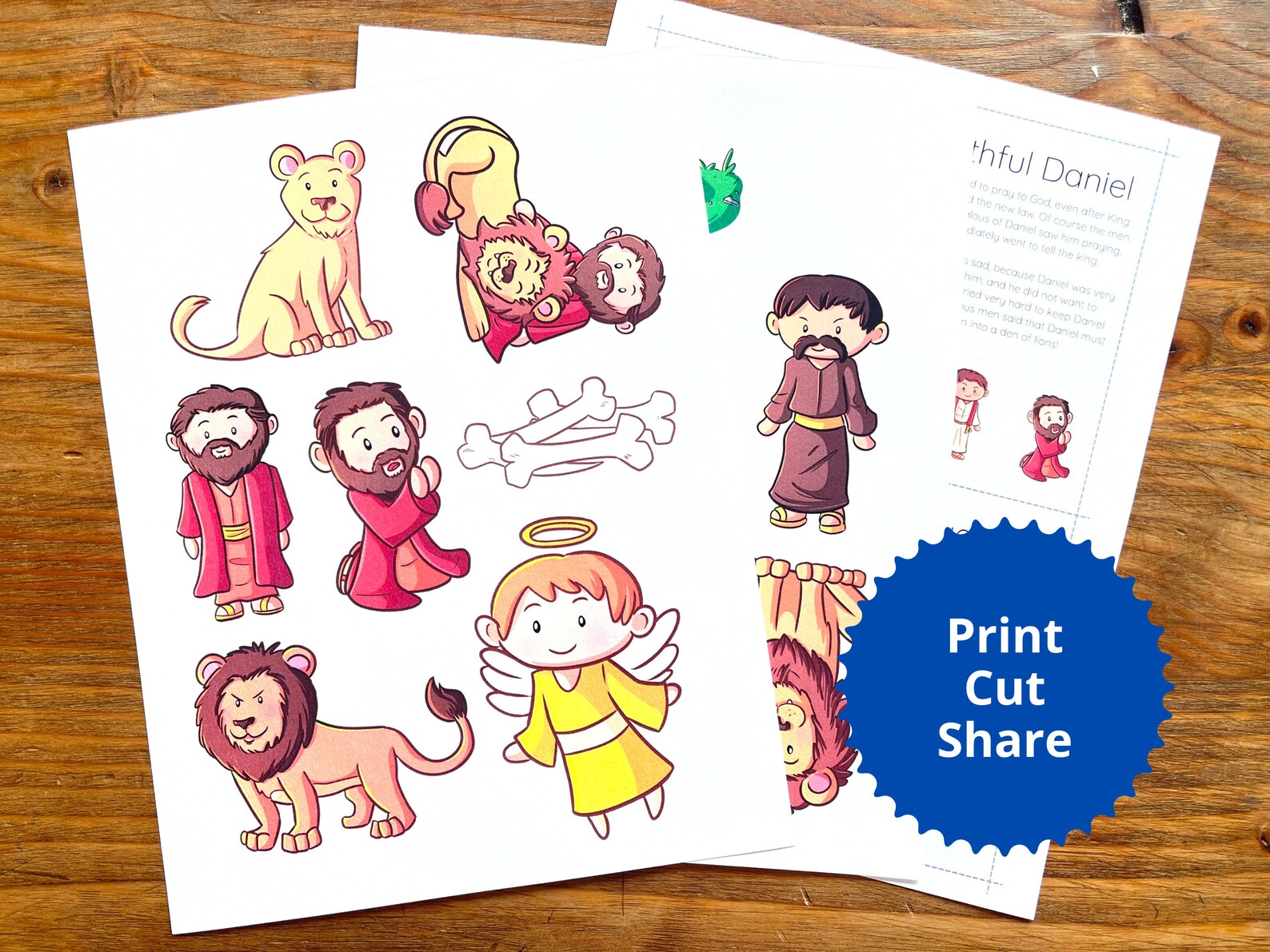 Daniel and the Lions Den Story of Daniel and the Lions Den Printable ...