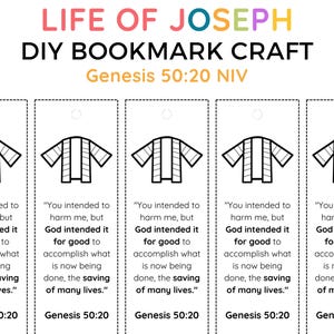 Gud har en plan för mig, bibelvers, hur man lär barn, bibelverser, bokmärkespyssel för Josef, aktivitet för barnkyrkans rock i många färger