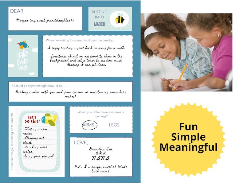 A glimpse into our kids' pen pal tracker for tracking pen pal letters.
