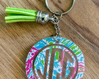 neoprene keychain sunflower keychain cactus keychain lilly pulitzer inspired wristlet serape keychain neoprene Wristlet Keychain