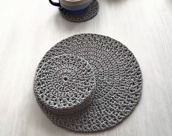 Crochet coasters set of 6 /Round doilies table napkins Knitted coasters  kitchen table decor Home decor Gift for hostess Housewarming gift