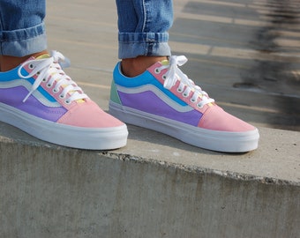 pastel multi colored vans