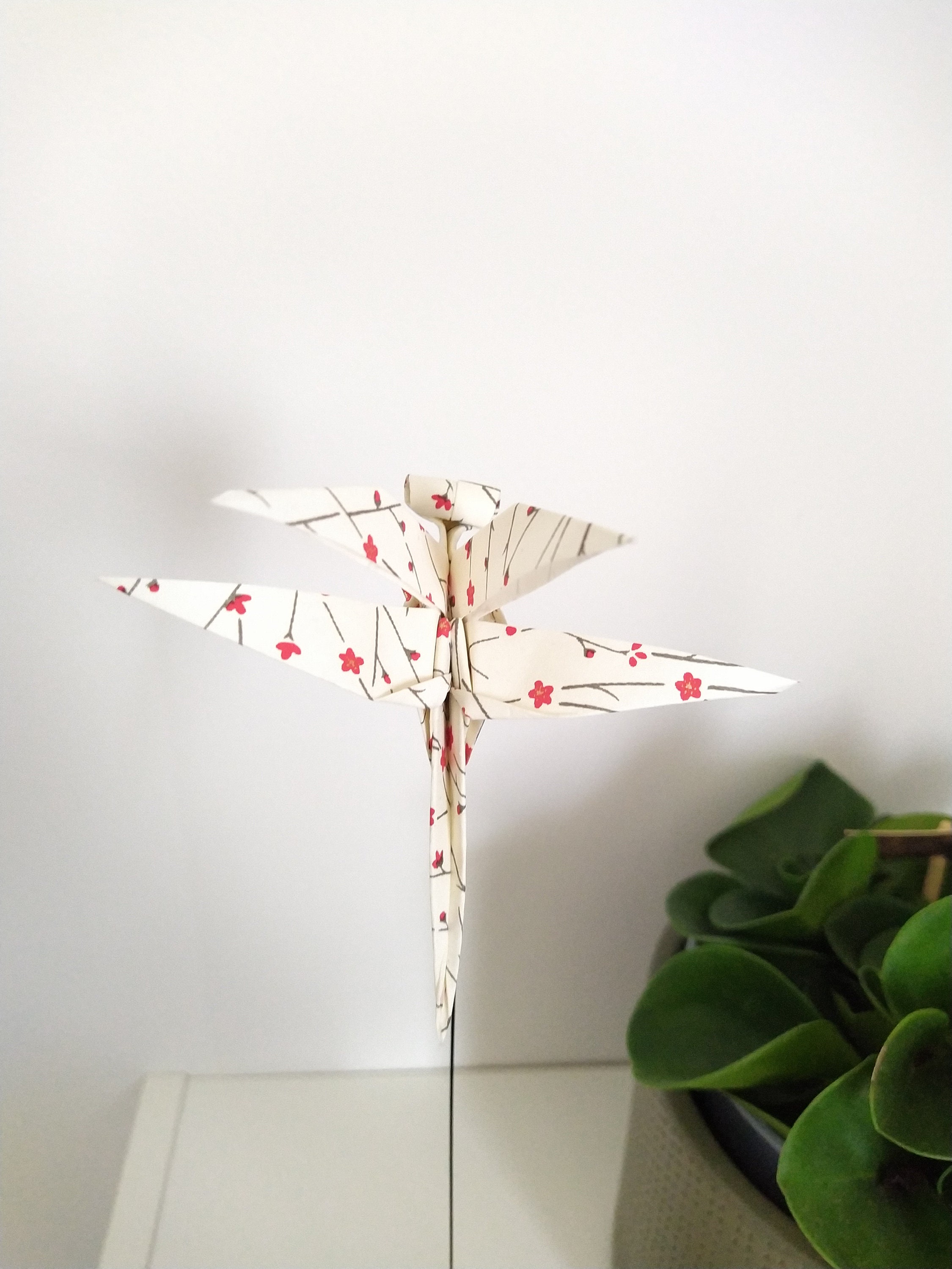 Décoration en Origami sur Socle | Libellule