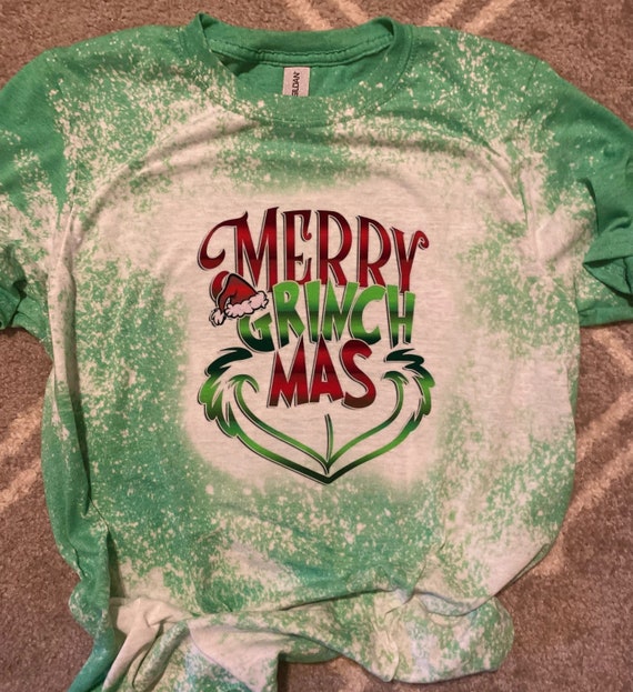 Bleached Merry Grinch Christmas T Shirt 