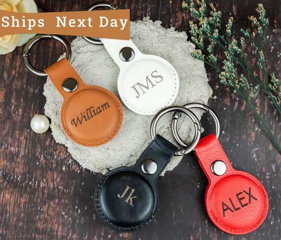 Leather AirTag Keychain Case - The Rivet