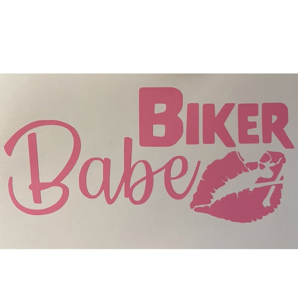 Biker Babe w/ skull lips - vinyl Decal - bumper stickers, cars, windows, walls, etc. motivation, confidence, inspiration, work hard