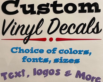 Calcomanía de vinilo personalizada: texto personalizable, logotipos, decoración de pared de vinilo, fuentes personalizadas, calcomanía para ventana, automóvil de vinilo, calcomanía de vinilo para automóvil