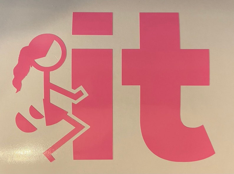 F It Stick Figure Long Hair Vinyl Decal Cars Windows - Etsy