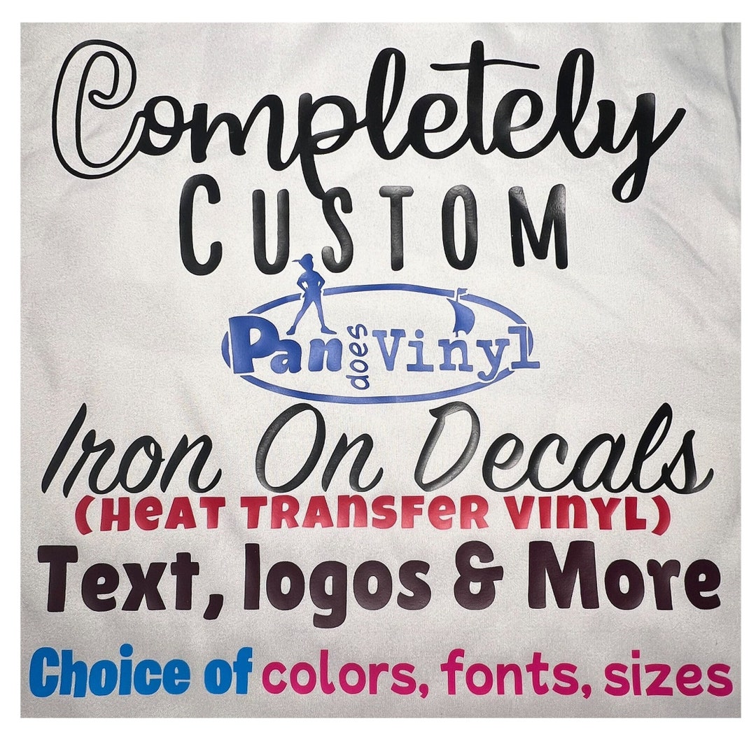 Custom Iron on FULL COLOR Vinyl Transfers, T-Shirt Printing Ready to Print  Personalised Text Name Logo Photo Bulk Vinyl…