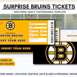 Überraschungs Hockey Spiel Ticket Vorlage | Boston Hockey Geschenk | Hockey Geschenke für Ihn | Event-Eintritt | Hockey Mama | Geburtstags-Spiel | Arena-Zeit