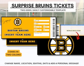 Überraschungs Hockey Spiel Ticket Vorlage | Boston Hockey Geschenk | Hockey Geschenke für Ihn | Event-Eintritt | Hockey Mama | Geburtstags-Spiel | Arena-Zeit