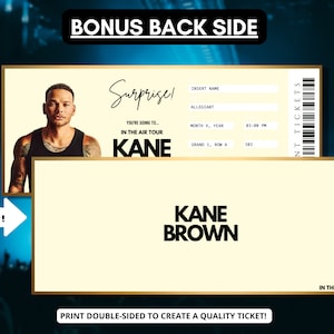 Kane Brown Concert Ticket Template | in the Air Tour | Editable Canva ...