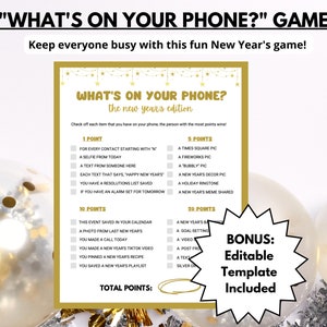 What&#39;s On Your Phone? New Year&#39;s Game 2022 | 2023 New Year&#39;s Eve Party Ideas | Holiday Party Printable | What To Do On New Years Eve At Home