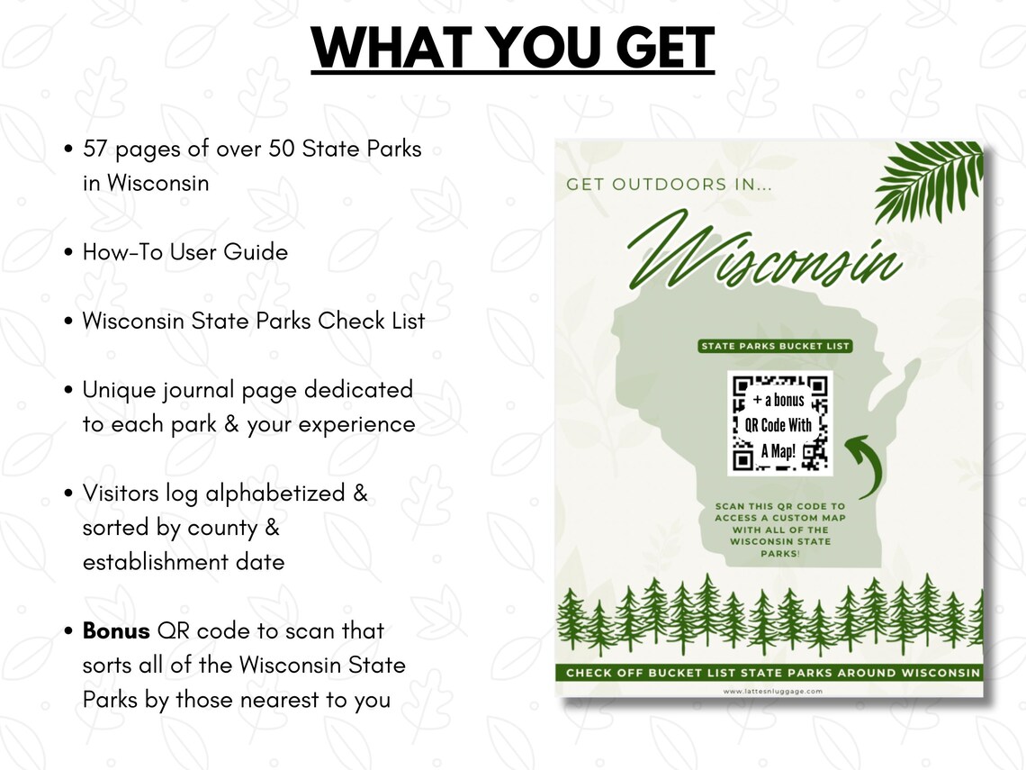 Wisconsin Explorer Pack Wisconsin State Parks Bucket List | Wisconsin Gift | Outdoors Gift ...
