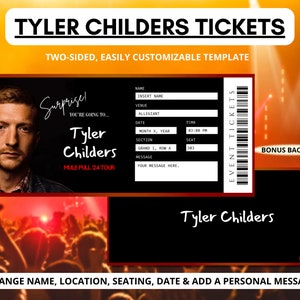 Tyler Childers Konzertkarten | Maultier Pull Tour 2024 | Bearbeitbare Surprise Event Tickets | Tyler Childers Weihnachtsgeschenk 2024 Tourdaten Him
