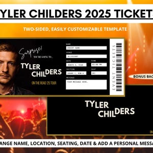 Tyler Childers Konzertkarten | On The Road Tour 2025 | Bearbeitbare Überraschungskarten | Tyler Childers Weihnachtsgeschenk 2025 Tourneedaten Him