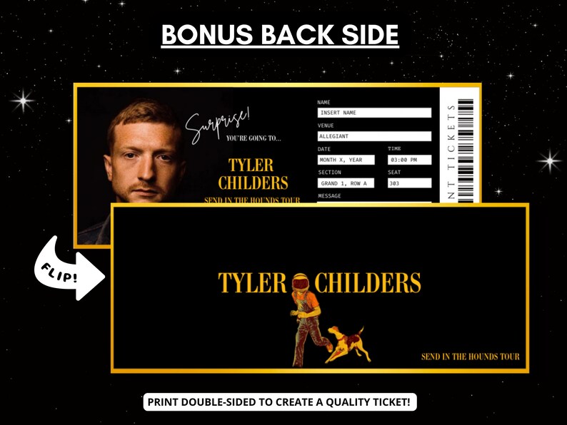 Tyler Childers Concert Tickets Send in the Hounds Tour Etsy