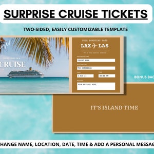 Surprise Cruise Tickets | Boarding Pass Cruise | Printed Cruise Tickets | Surprise Vacation Reveal | Royal Caribbean Cruise Printable Family