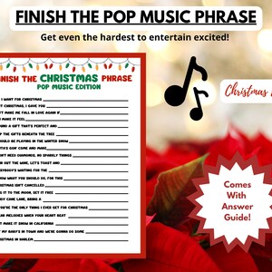 Finish The Christmas Phrase | Christmas Song Game | Christmas Carol Game | Guess The Pop Song | Teenager Party Games | Kids Music Xmas Party