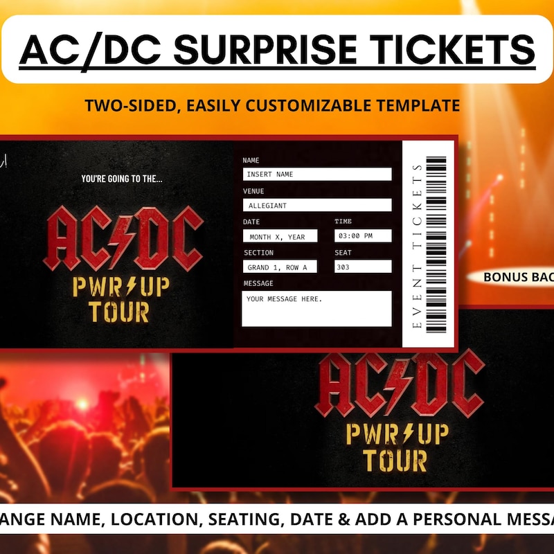 Concert Ticket Template - Etsy