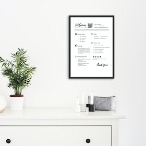 EDITABLE Airbnb Welcome Sign Template | Airbnb Poster | House Rules | Check out | WiFi Sign | Vacation Rental | Rules Guide | Airbnb Decor
