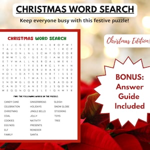 Christmas Word Search | Christmas Word Games | Holiday Word Search | Kids Party Games | Xmas Games | Christmas Party Ideas | Teacher Games
