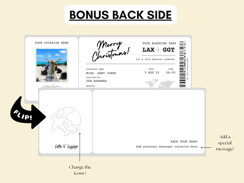 EDITABLE Boarding Pass Template Boarding Pass Surprise Etsy