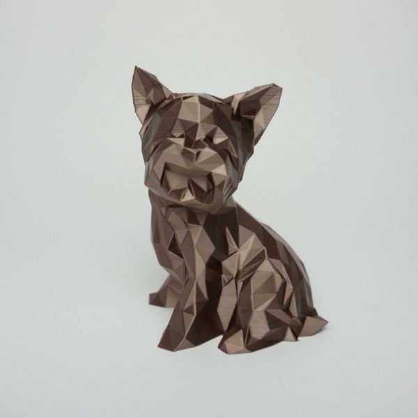 Geometric Yorkie Figurine