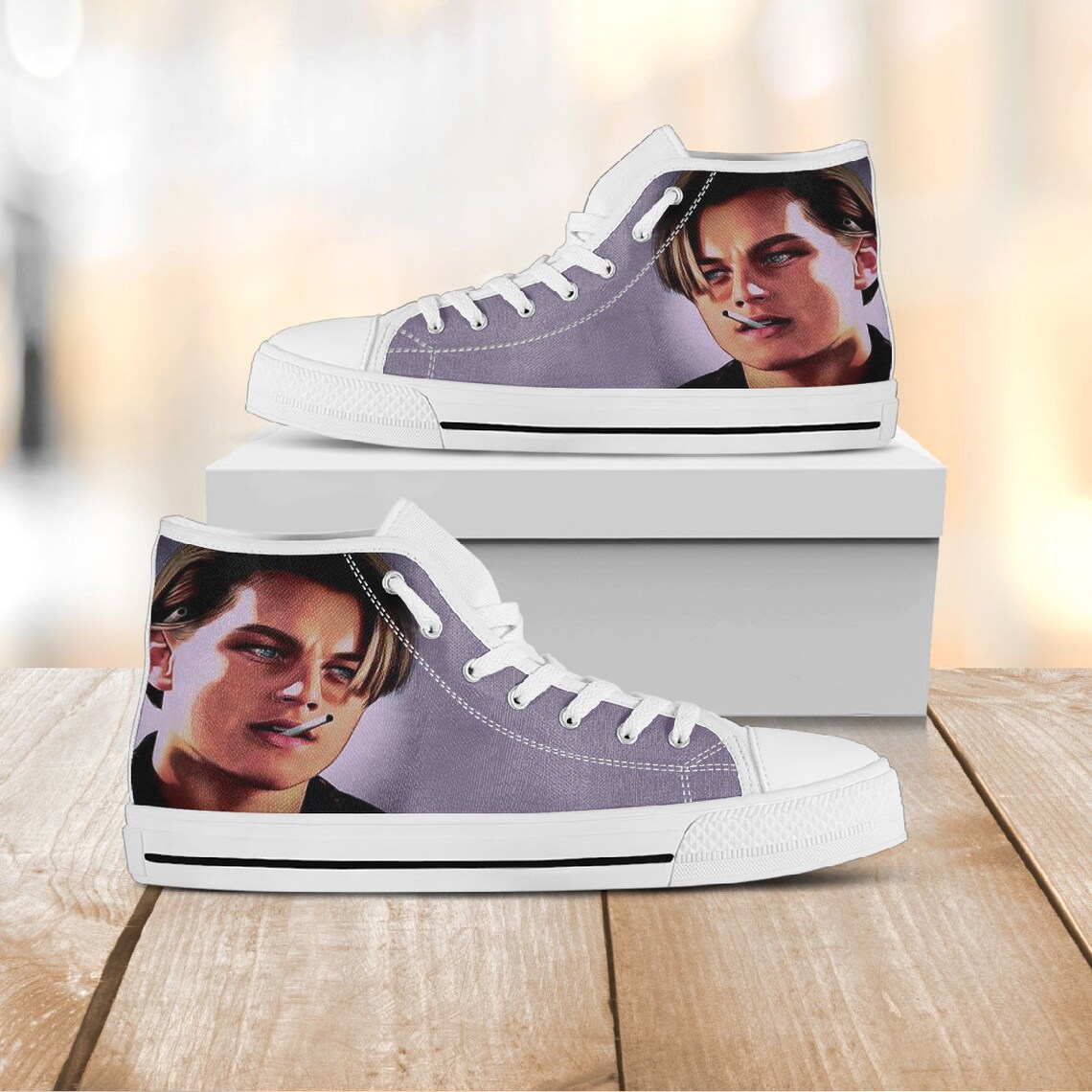 Leonardo Dicaprio Celebrity Hightop Actor Movie Canvas Leonardo Dicaprio Celebrity Hightop Actor Movie Canvas