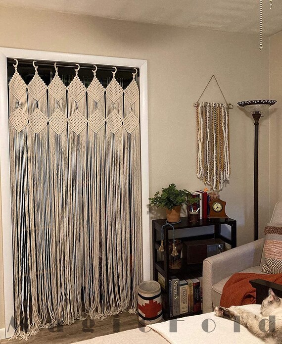 Macrame Curtain Wall Hanging Doorway Window Curtains Handwoven Wedding Backdrop Arch Closet Room Divider Boho Wall Decor Etsy