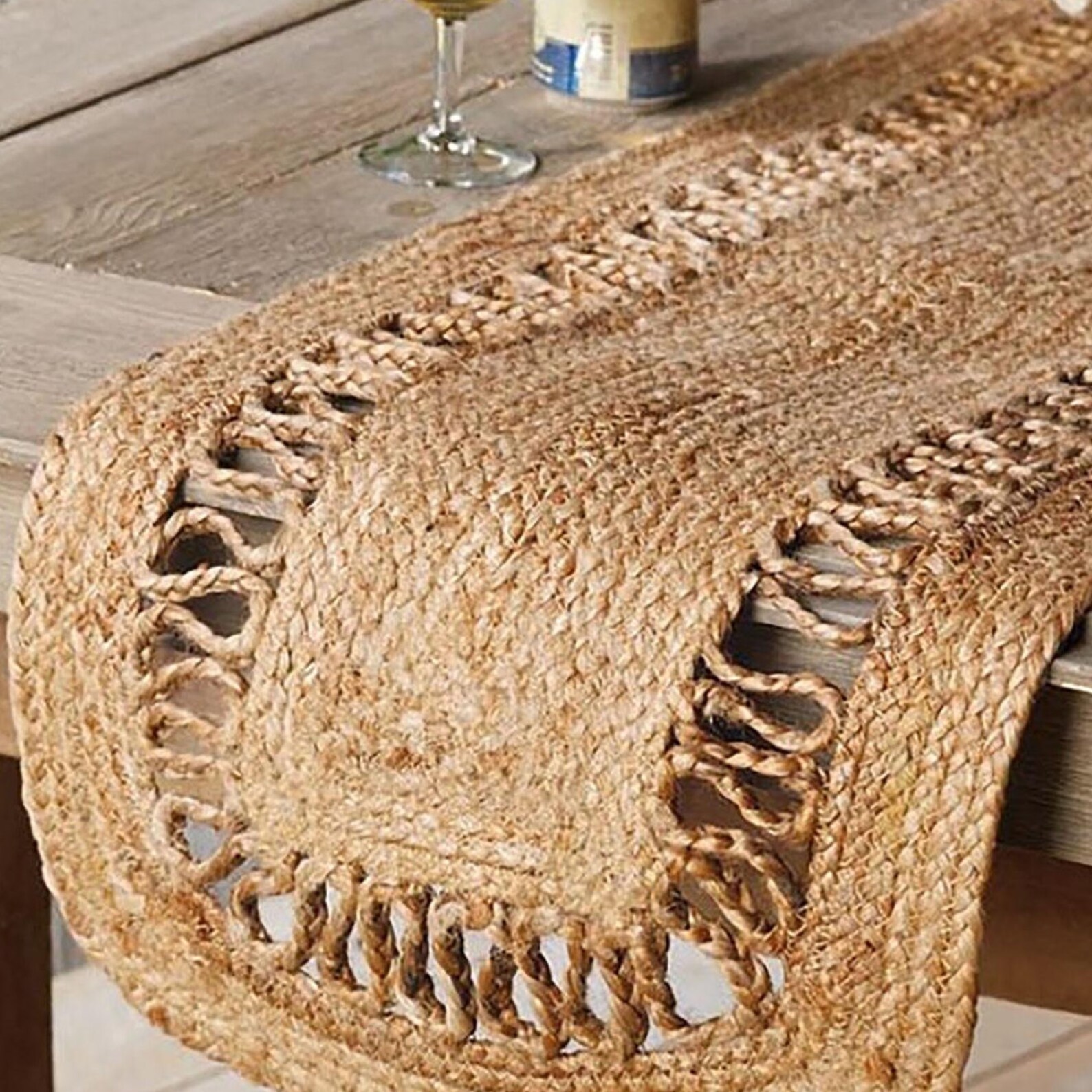 Natural Hand Braided Jute Table Placemat and Table Runner for Etsy