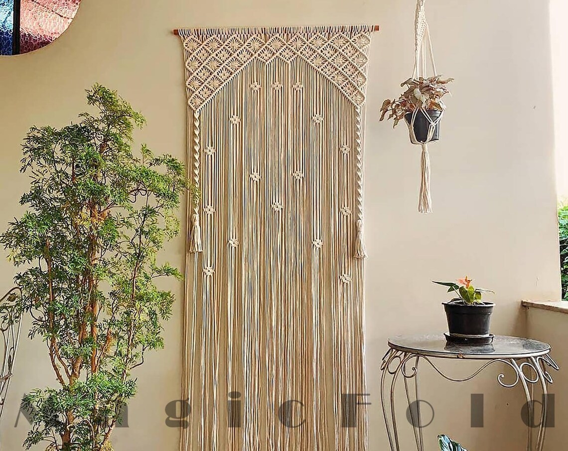 Macramé Doorway Curtains/bohemian Room Divider/handmade Door Etsy