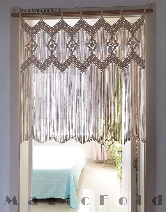 Macrame Curtain Wall Hanging Doorway Window Curtains Handwoven