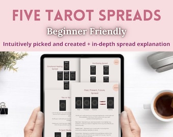 Discover Your Destiny: 5 Digital Tarot Spreads - Printable sheets - Instant Download PDFs - Unlock Your Path - Easy Spreads for Beginners!