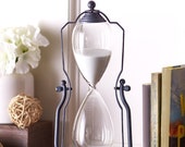 14 inch High Vintage Decorative Metal Sand Hourglass One Hour 60 Minute Timer In Swivel Stand Home Decor Tabletop Mantel Decoration