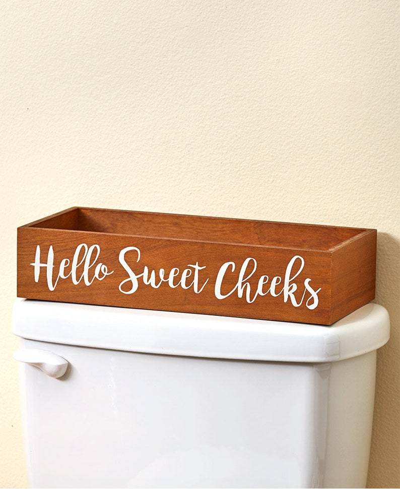 Toilet Tank Topper Trays Wooden Storage Box Boxes Bathroom Etsy