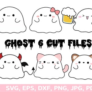 Cute ghost svg, Ghost dog svg,  Drinking ghost svg, Devil Ghost, Cute ghost face svg,Ghost Cricut