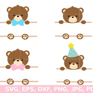 Ours en peluche personnalisé, ours de nom personnalisé, ruban d’ours en peluche personnalisé, bébé ours svg, ours d’anniversaire svg, ours en peluche personnalisé