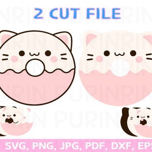 Cat face svg,  donut svg, Cat donut Babyshower