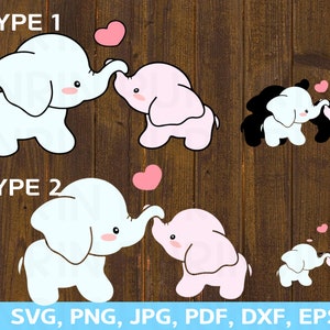 Mamma e bimba elefante svg, sorella Fratellino taglia file Elefante mammaBaby elefante svg, coppia elefante